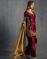 House Of Sehrish Nadeem - Maroon ensemble - Eemie's Studio
