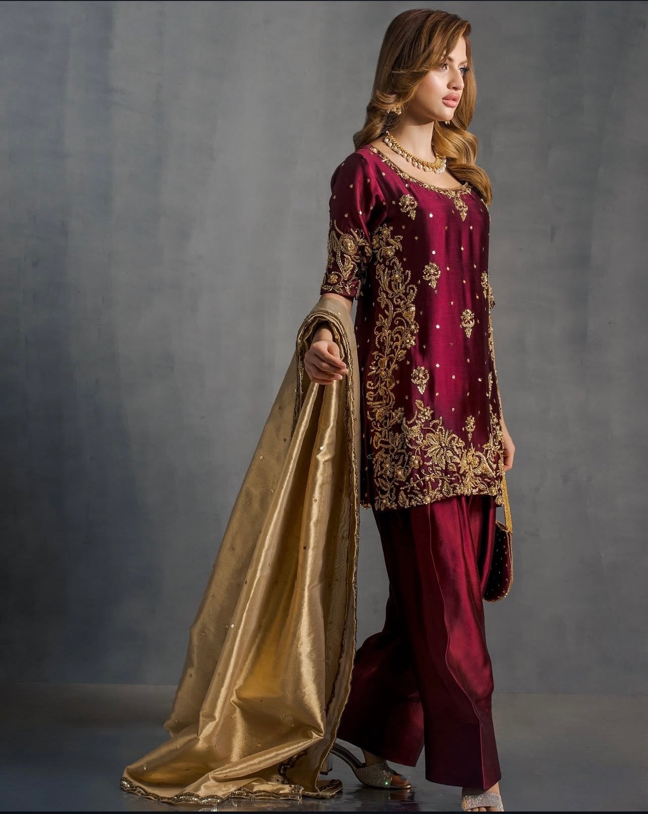 House Of Sehrish Nadeem - Maroon ensemble