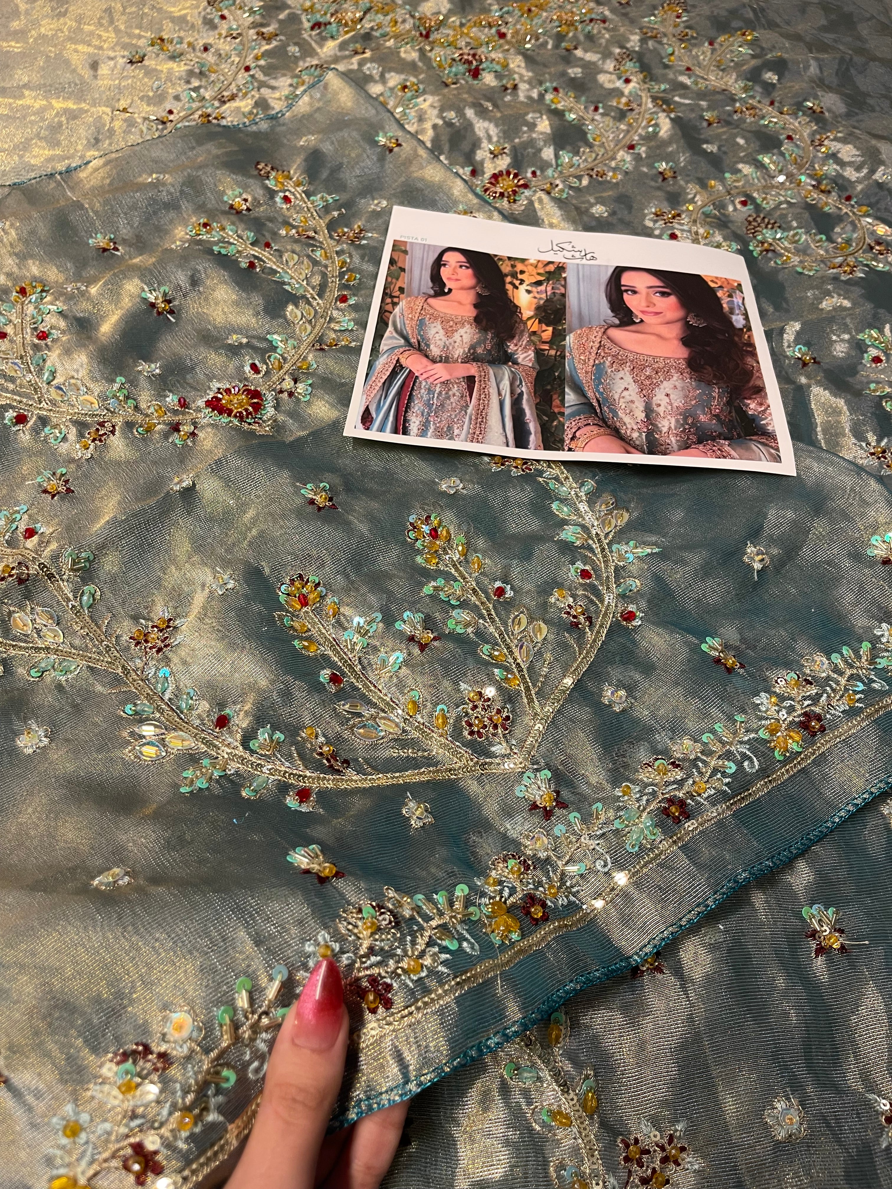 Haris Shakeel - Lama series (Aqua/Teal outift)