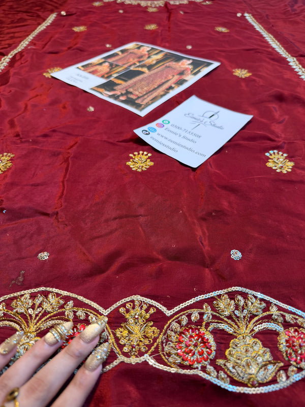 Usama Silk - Crimson Jewelcourt