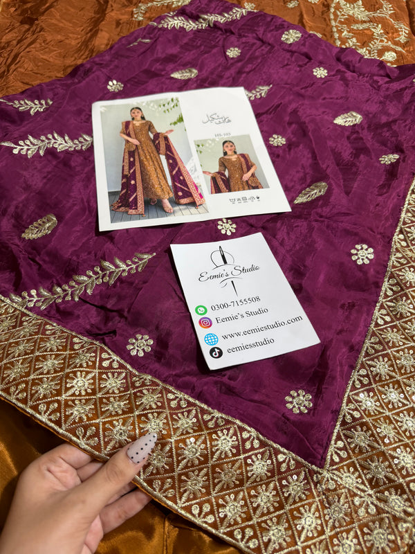 Zeeshan Danish - Rust & Burgundy