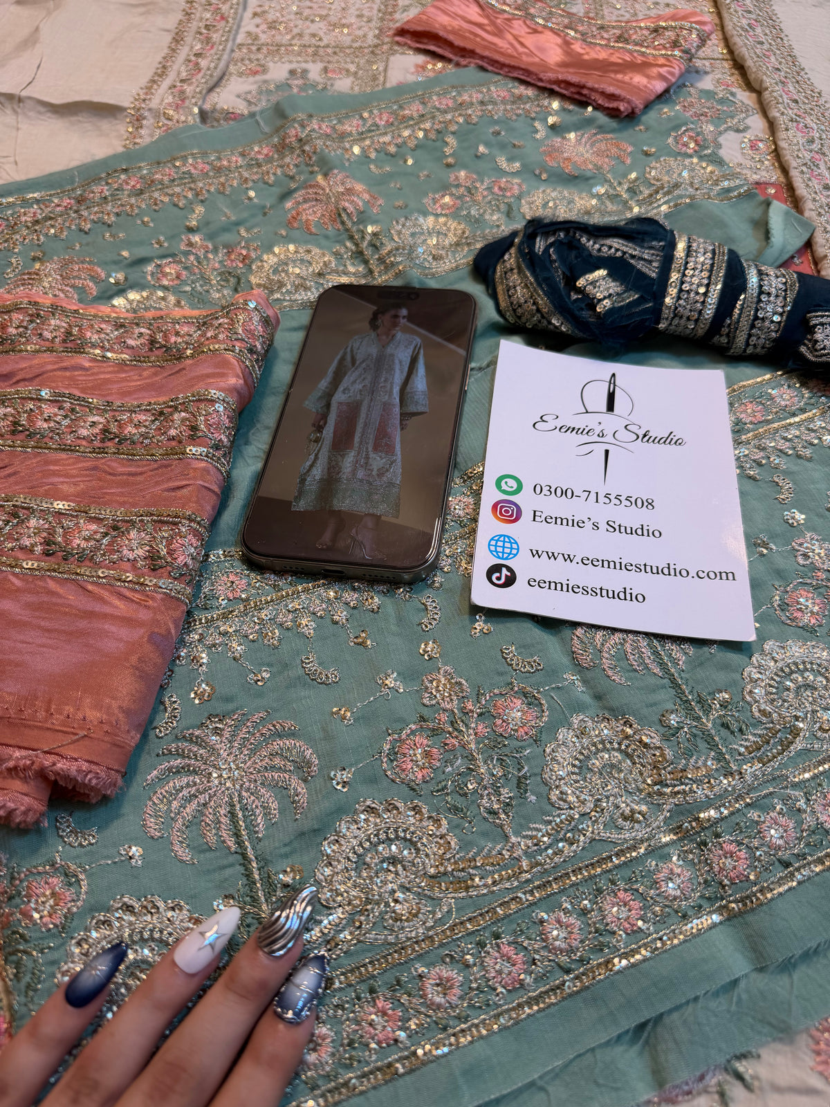 Ethnc - Matcha Kaftan Kameez set