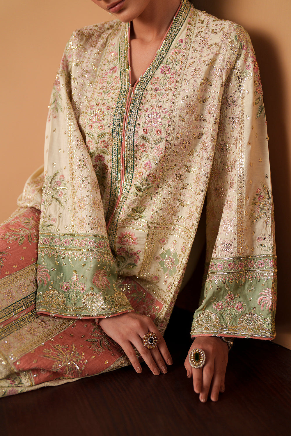 Ethnc - Matcha Kaftan Kameez set