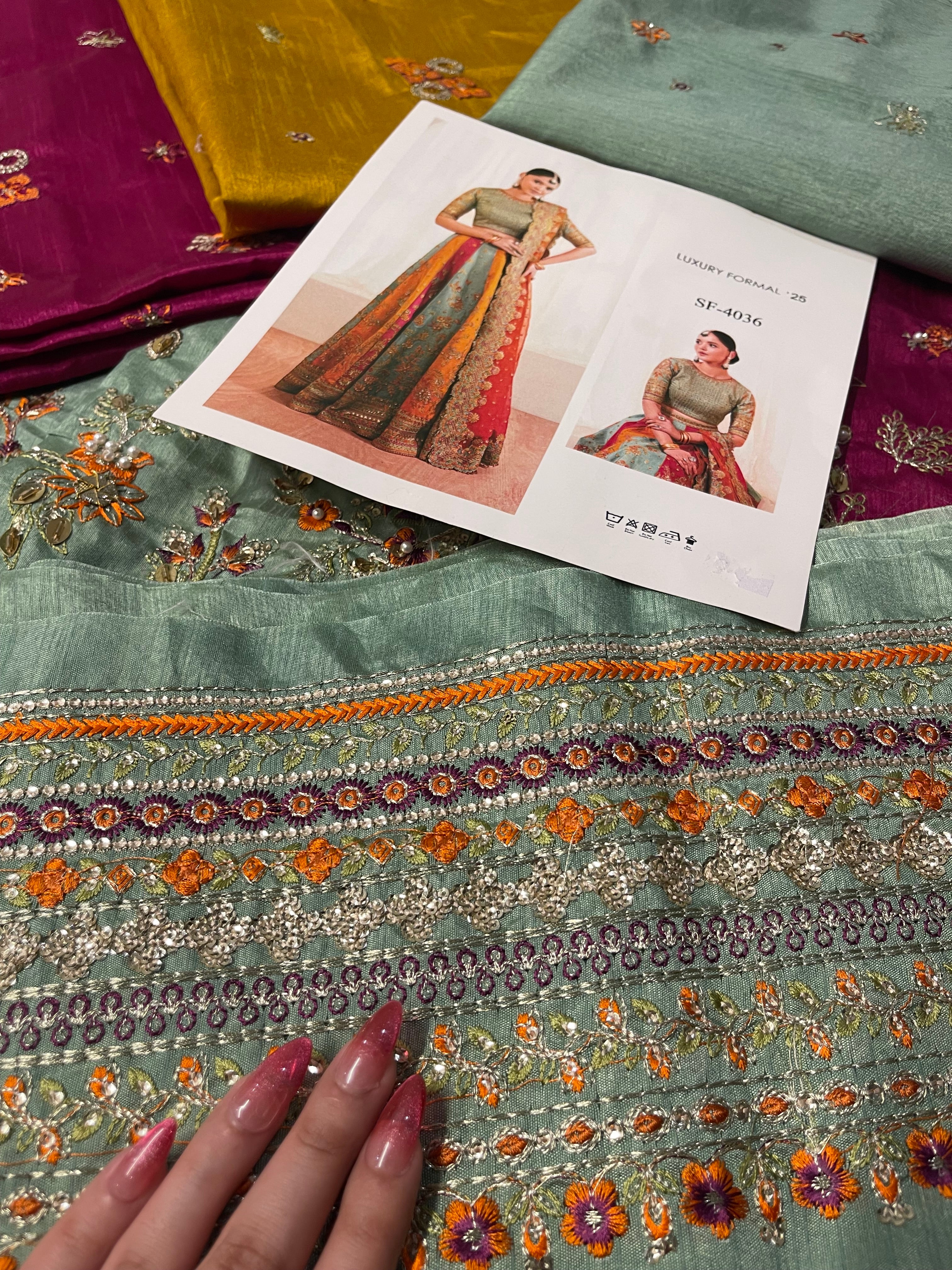 Baroque Embroidered Silk SF-4036