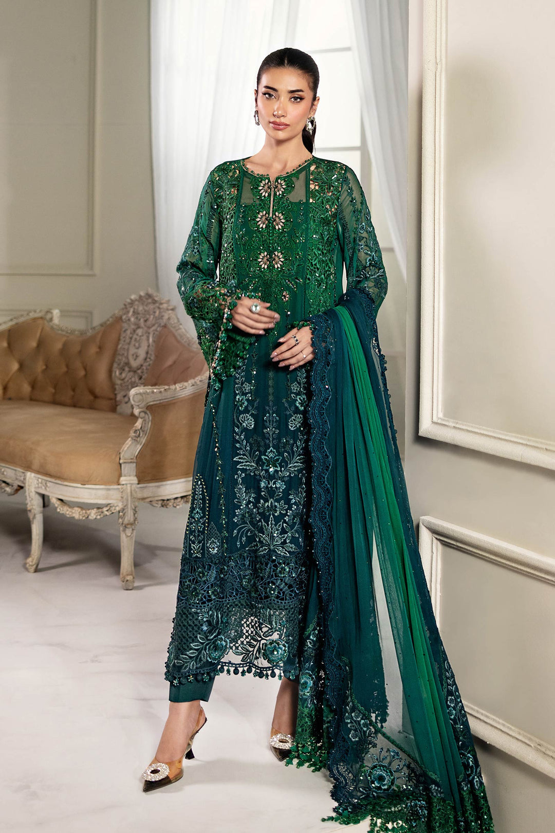 Maria.B Chiffons MPC-25-106
(Emerald Green To Teal)