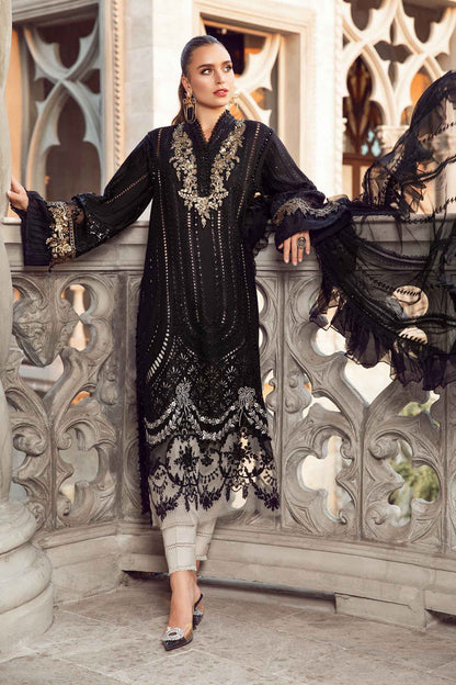 Maria B Embroidered Lawn Suit Unstitched 3 Piece MB24E D-03 - Luxury Collection