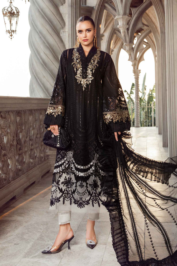 Maria B Embroidered Lawn Suit Unstitched 3 Piece MB24E D-03 - Luxury Collection