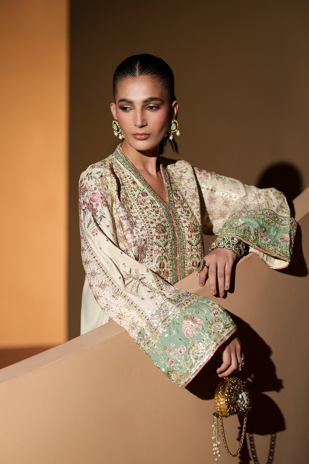Ethnc - Matcha Kaftan Kameez set
