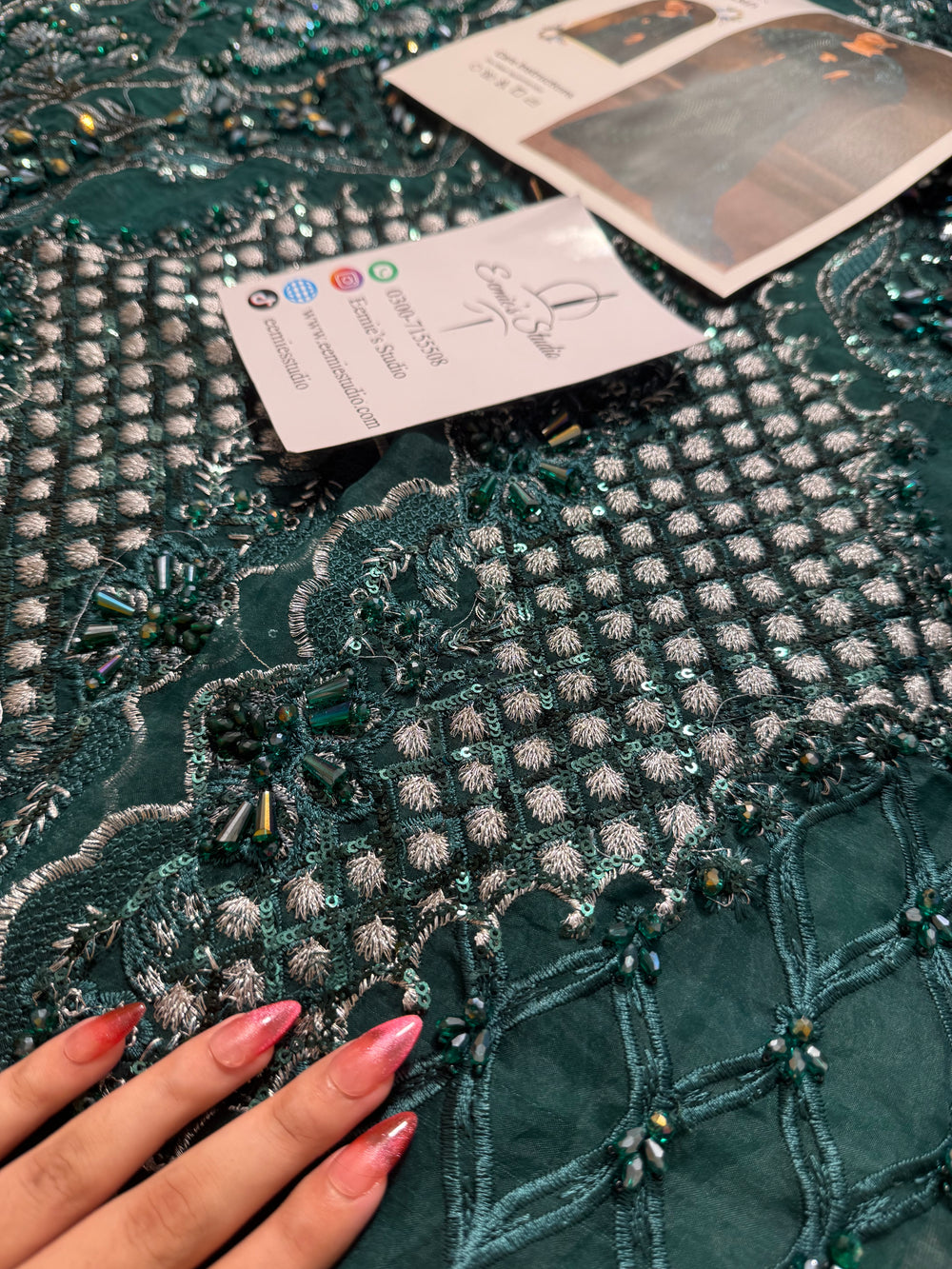 Crimson Zamard Emerald green dress