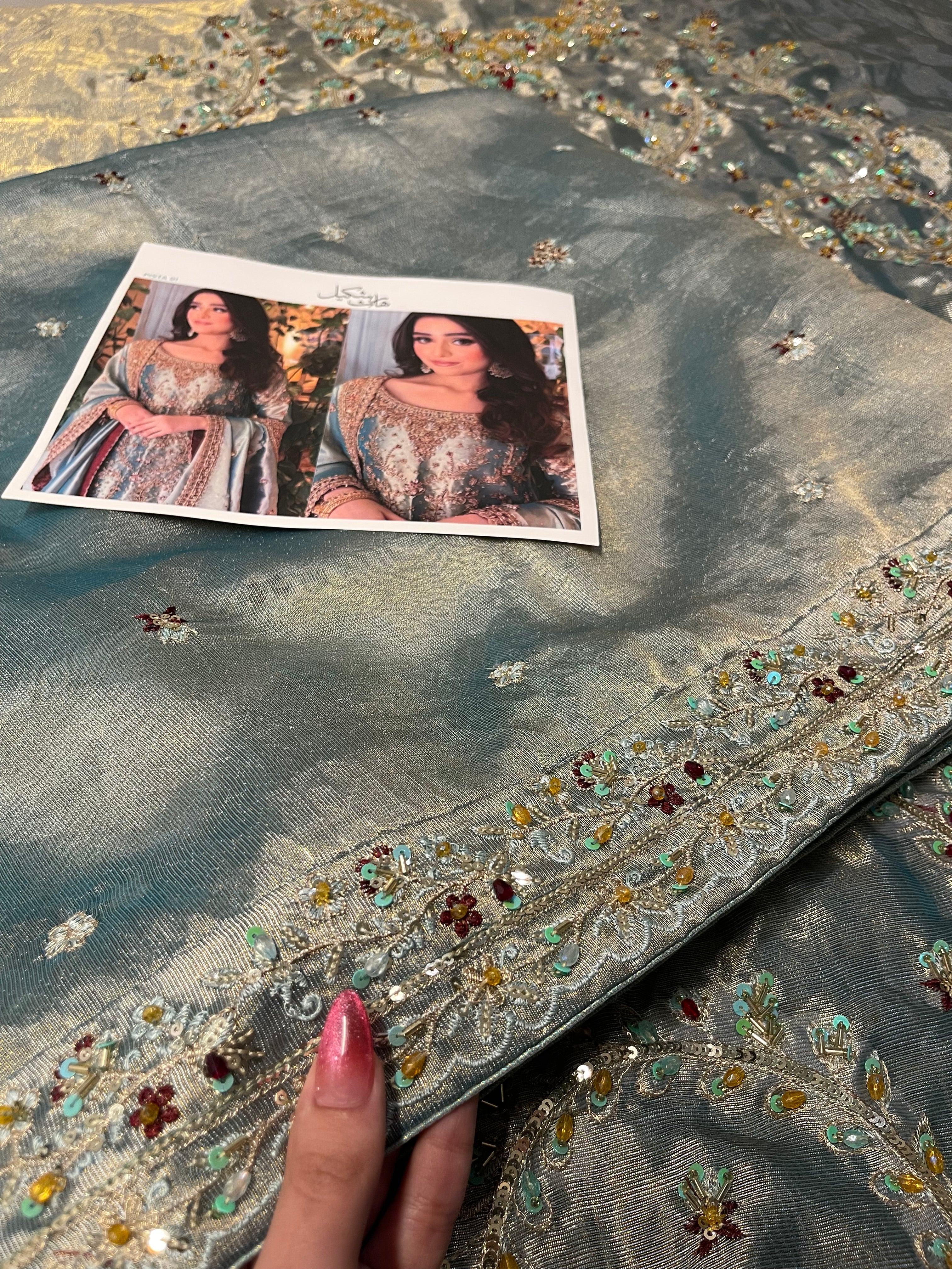 Haris Shakeel - Lama series (Aqua/Teal outift)