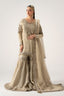 Maria.B Mayrozeh inspired Pakistani gold Nikah gharara set by Eemies Studio