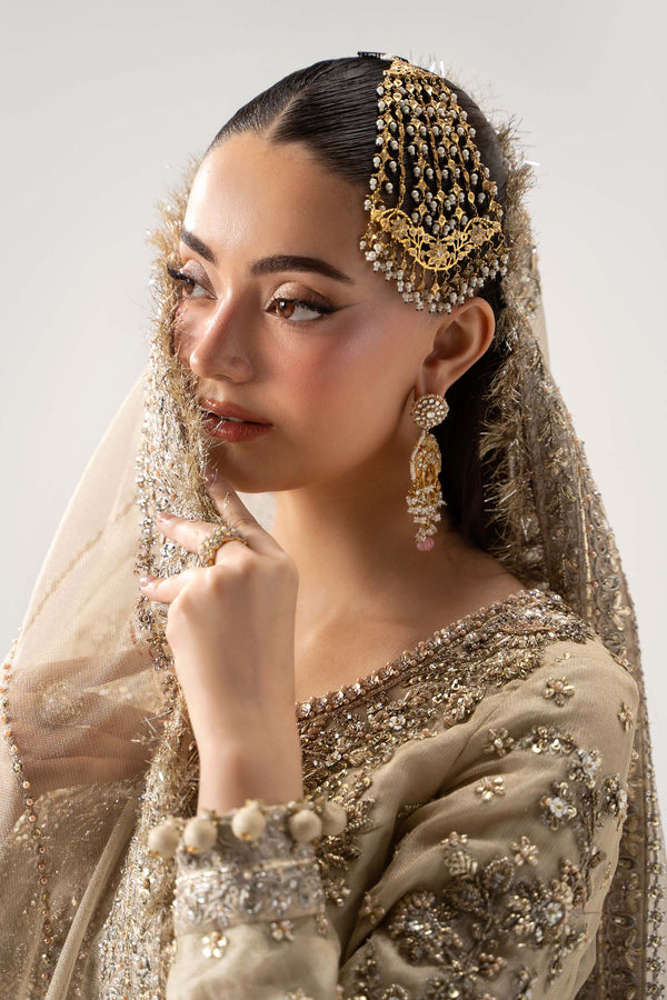 Retro Shadmani Couture inspired gold gharara with ornate embroidery and detailing