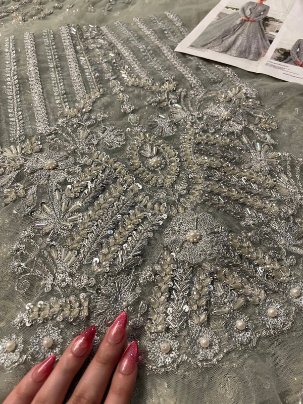 Akbar Aslam - Hyacinth (Sage Green Colour Customised) - Eemie's Studio