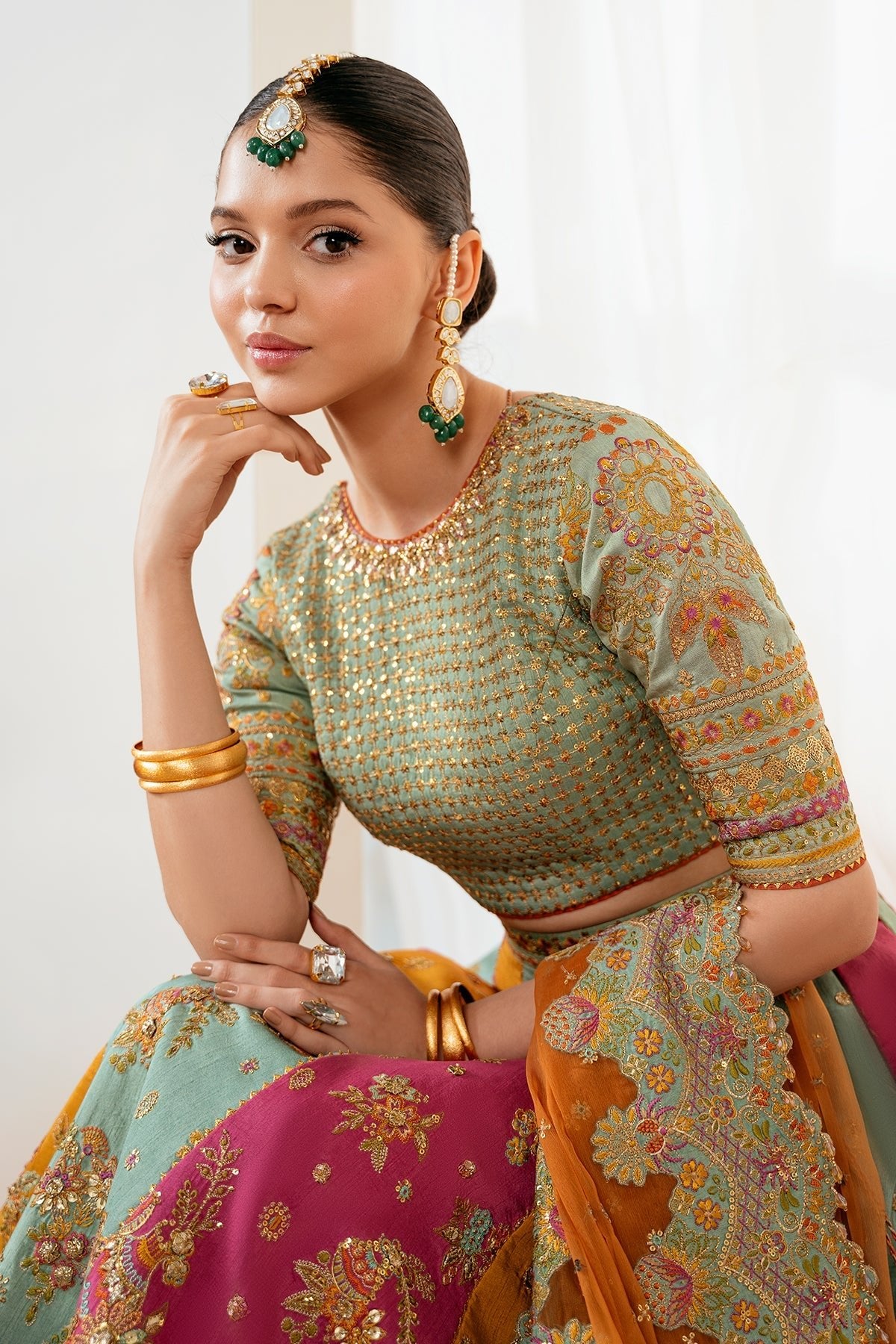 Baroque Embroidered Silk SF-4036 - Eemie's Studio