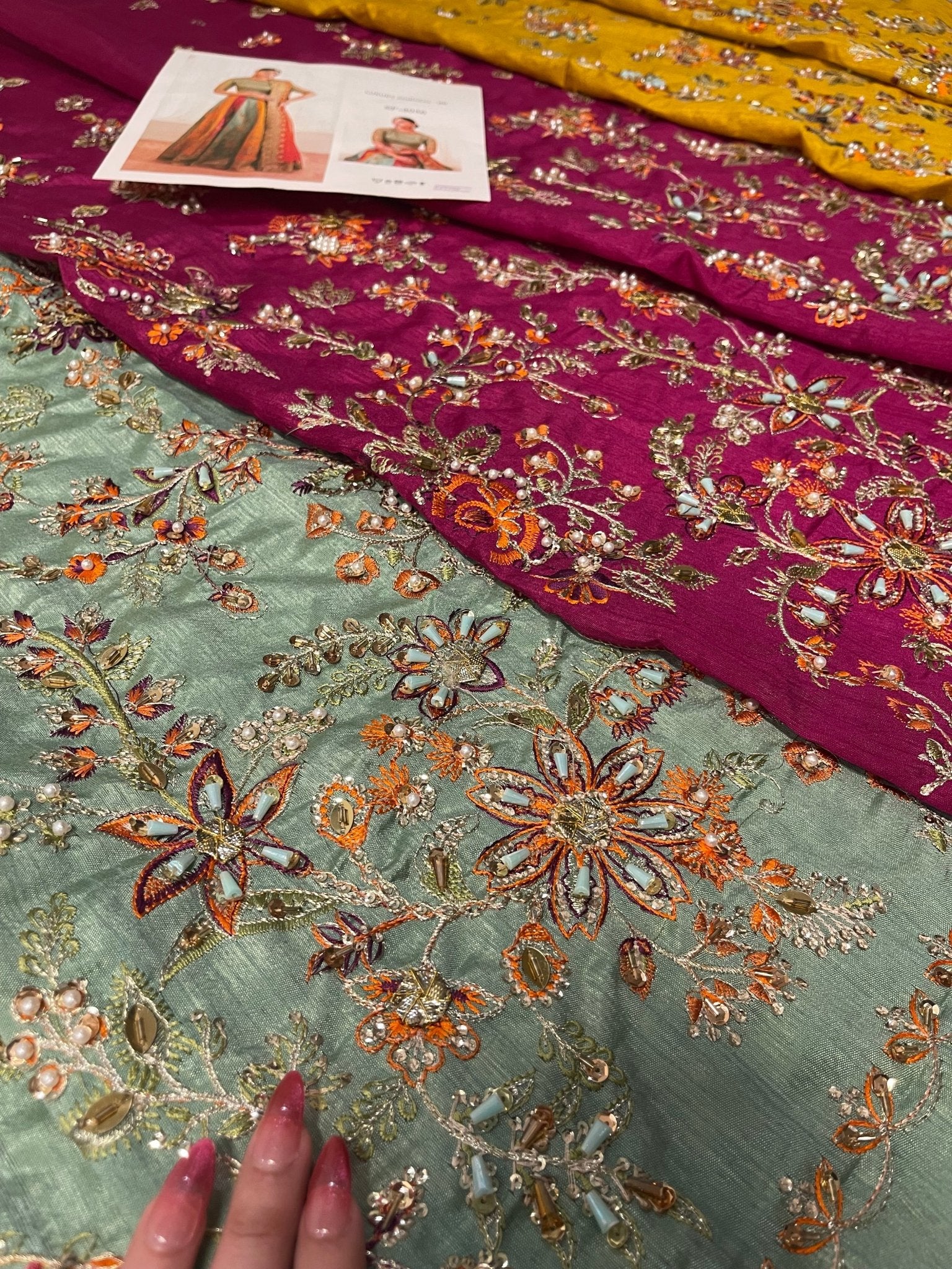 Baroque Embroidered Silk SF-4036 - Eemie's Studio