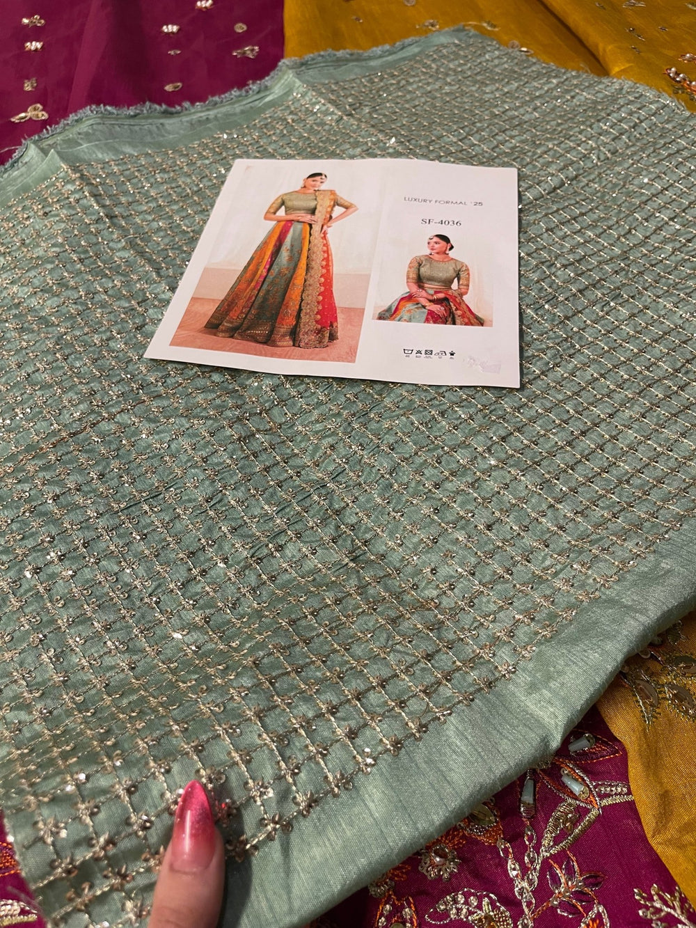 Baroque Embroidered Silk SF-4036 - Eemie's Studio