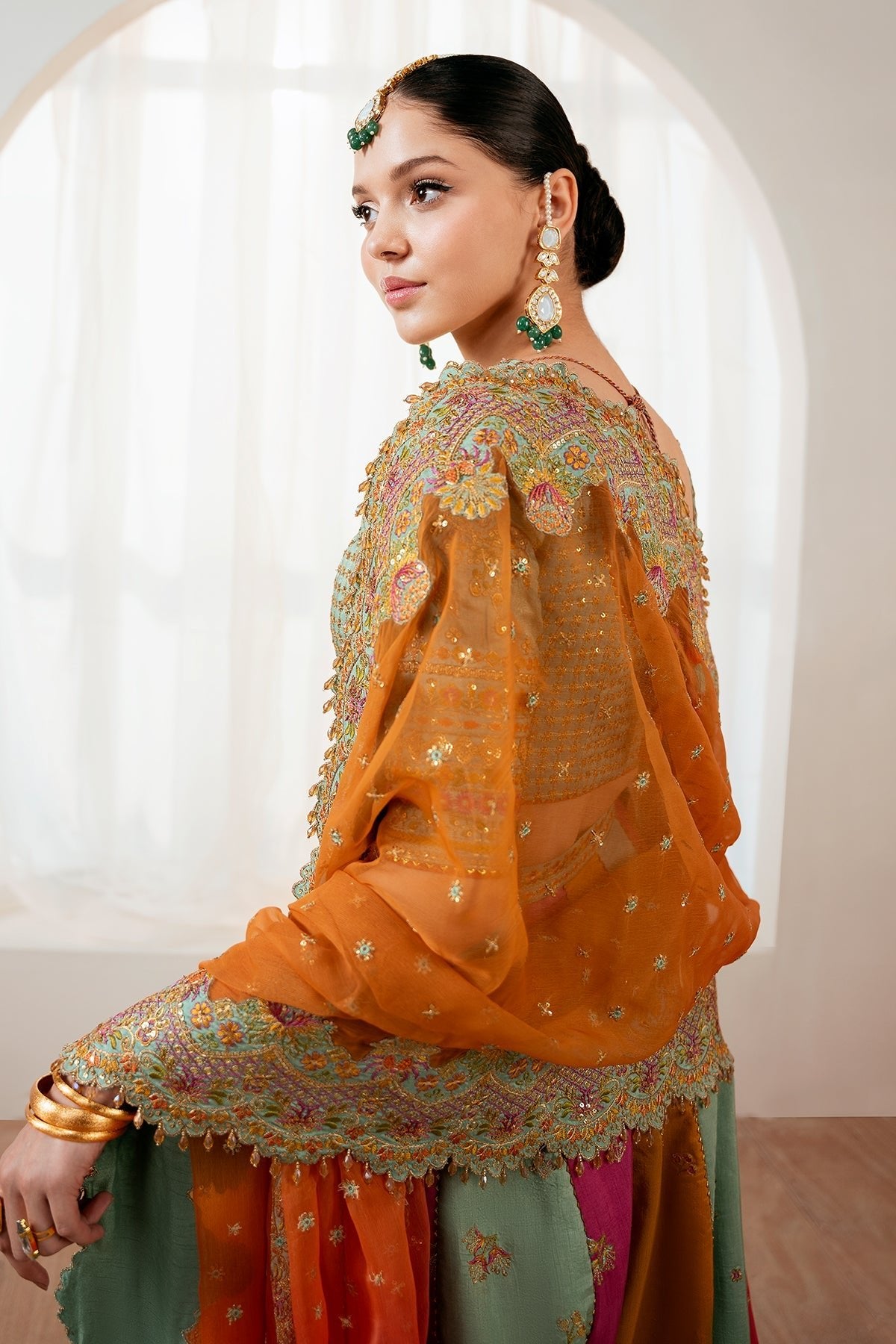 Baroque Embroidered Silk SF-4036 - Eemie's Studio