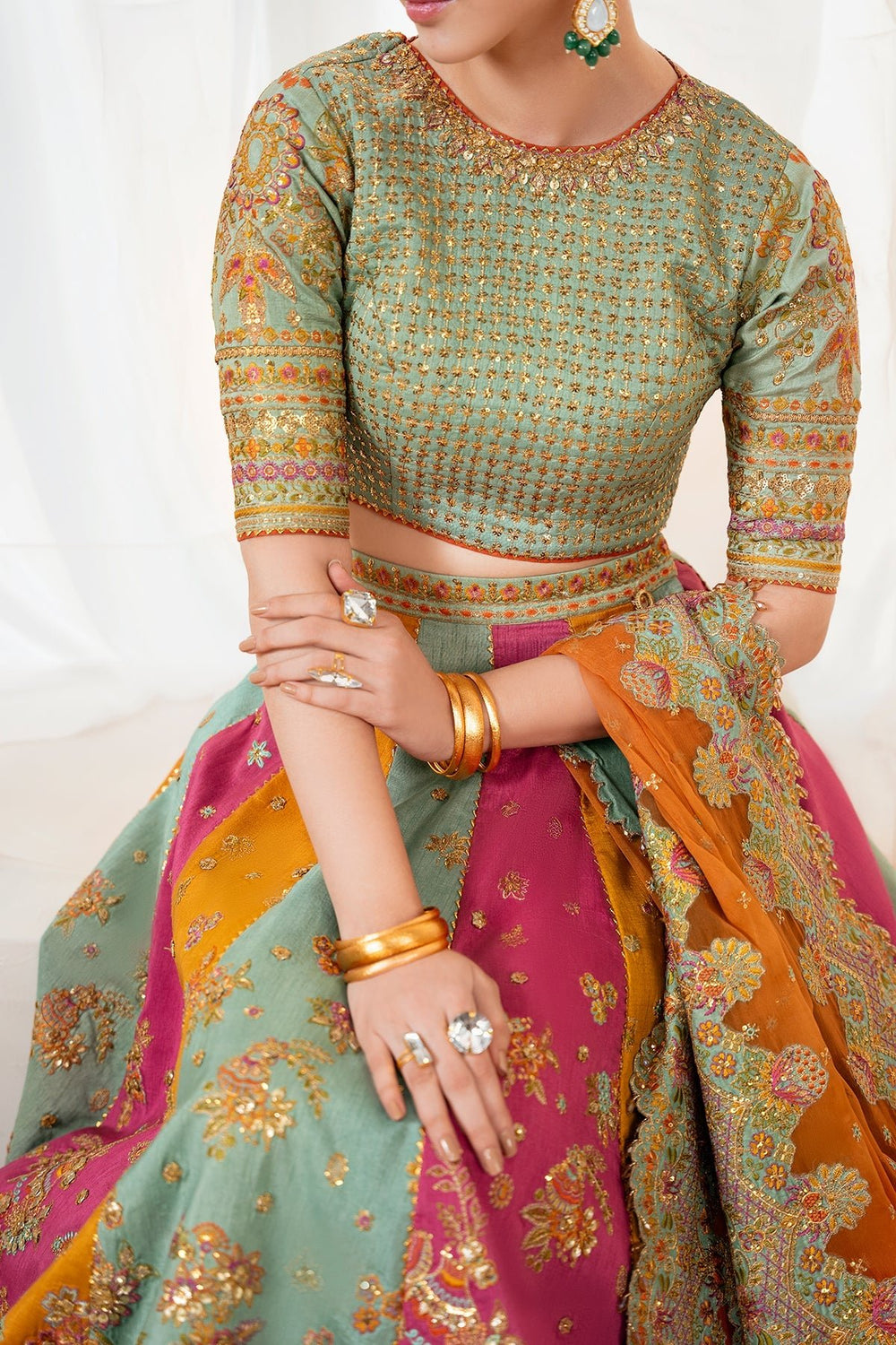Baroque Embroidered Silk SF-4036 - Eemie's Studio
