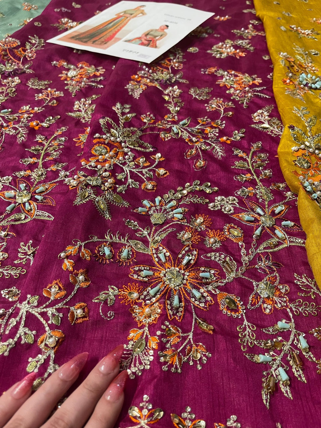 Baroque Embroidered Silk SF-4036 - Eemie's Studio