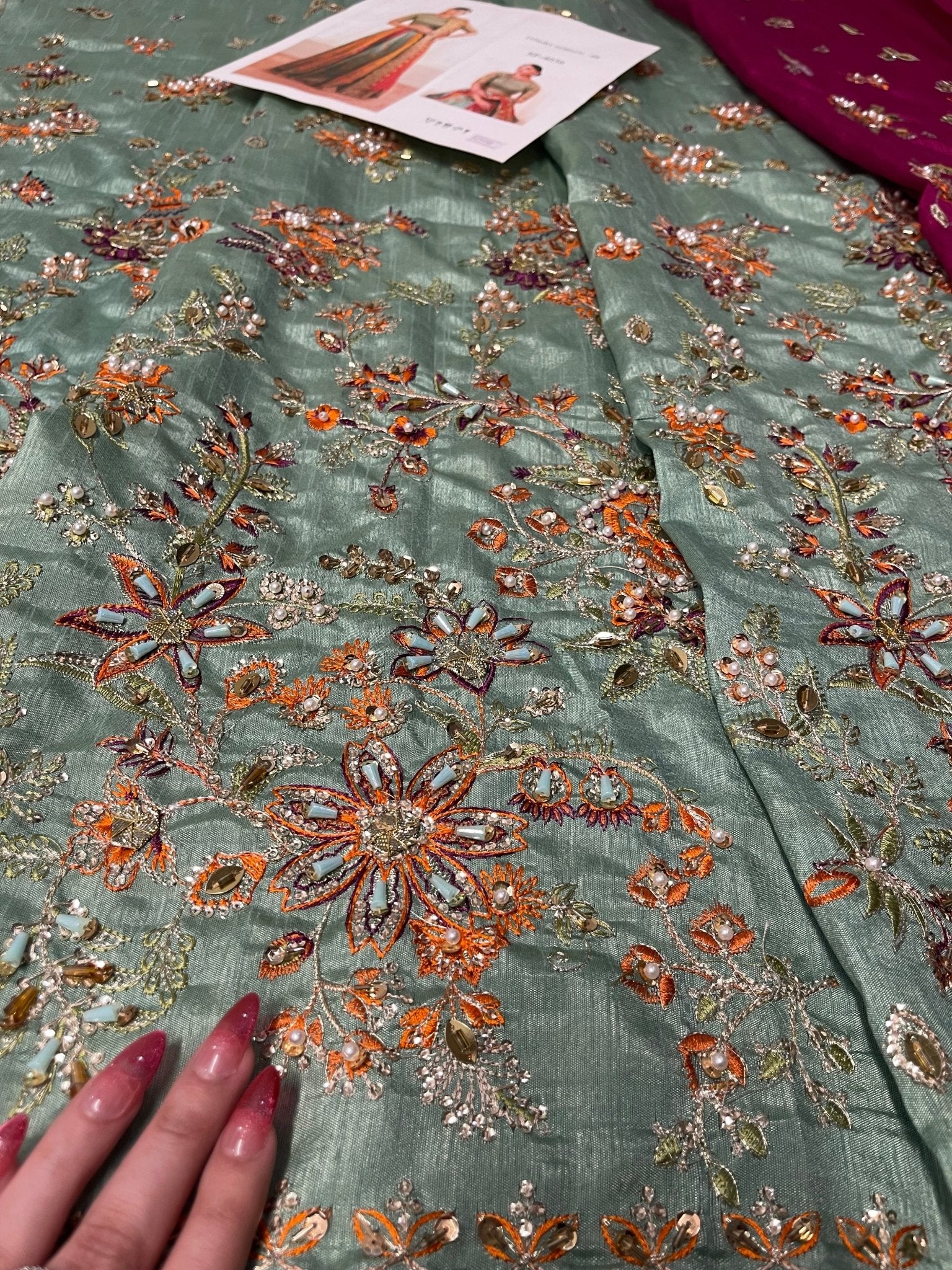 Baroque Embroidered Silk SF-4036 - Eemie's Studio
