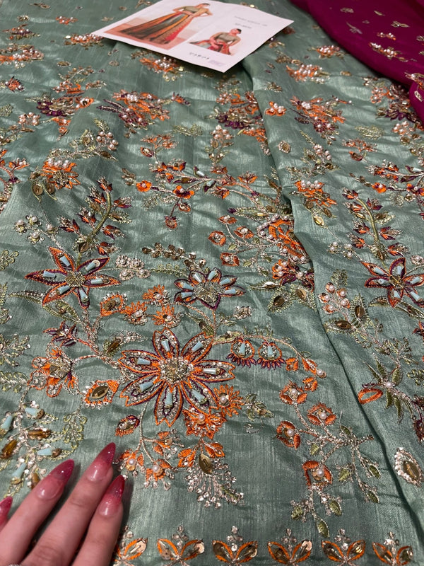 Baroque Embroidered Silk SF-4036 - Eemie's Studio