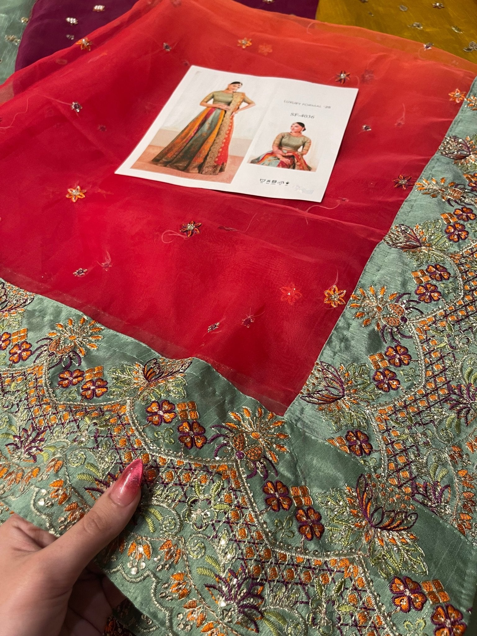 Baroque Embroidered Silk SF-4036 - Eemie's Studio