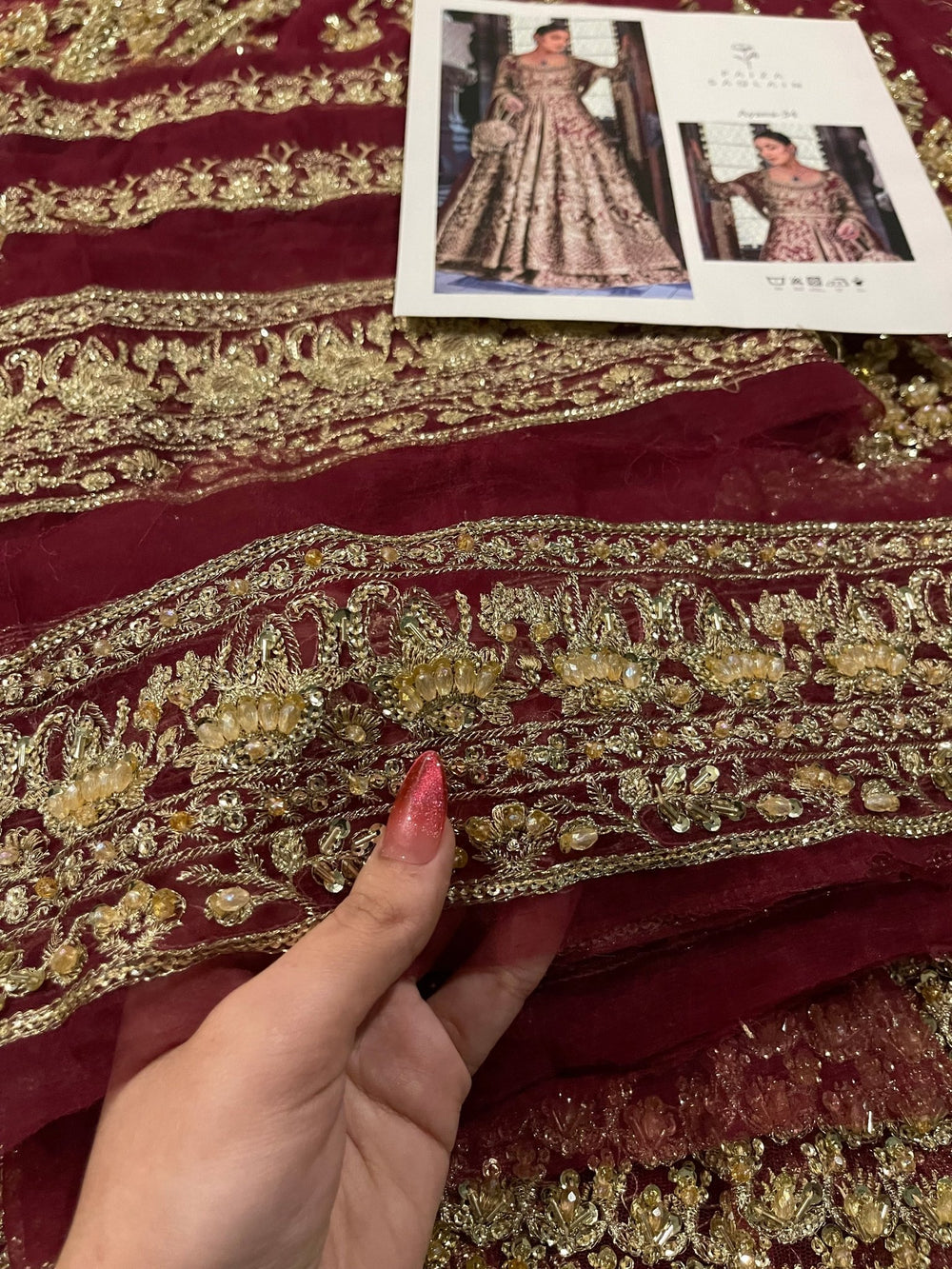 Faiza Saqlain - Ayana (Wine Red Maroon Colour Customised) - Eemie's Studio