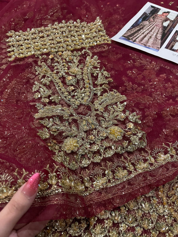 Faiza Saqlain - Ayana (Wine Red Maroon Colour Customised) - Eemie's Studio