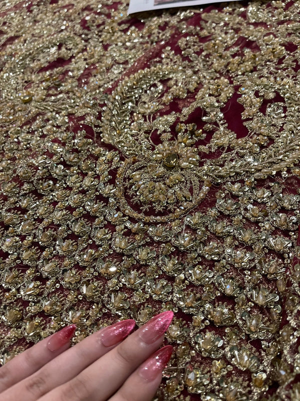 Faiza Saqlain - Ayana (Wine Red Maroon Colour Customised) - Eemie's Studio
