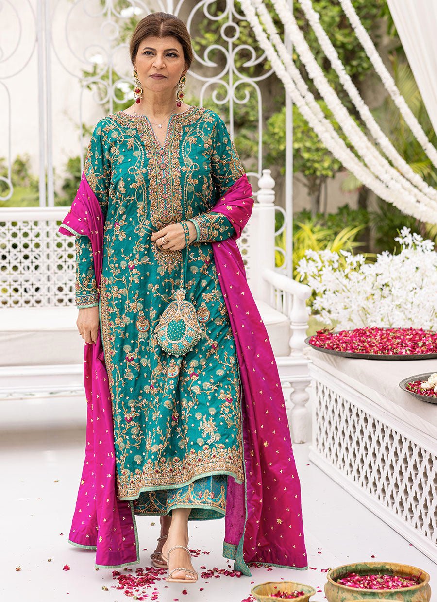Farah Talib Aziz - AVISA EMERALD KURTA - Eemie's Studio Main image