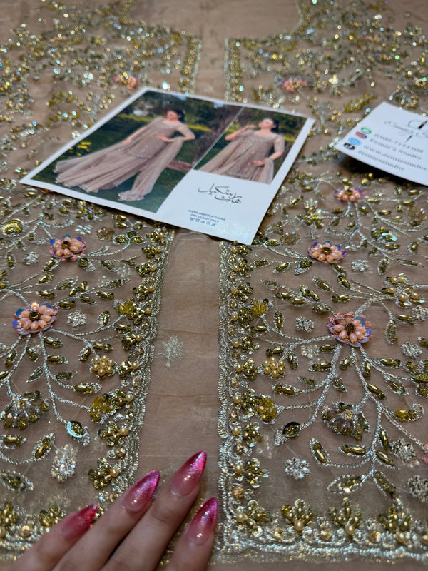 Haris Shakeel - Aleena Khan (Champagne Onion Pink Colour Customised) - Eemie's Studio
