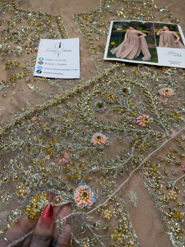 Haris Shakeel - Aleena Khan (Champagne Onion Pink Colour Customised) - Eemie's Studio