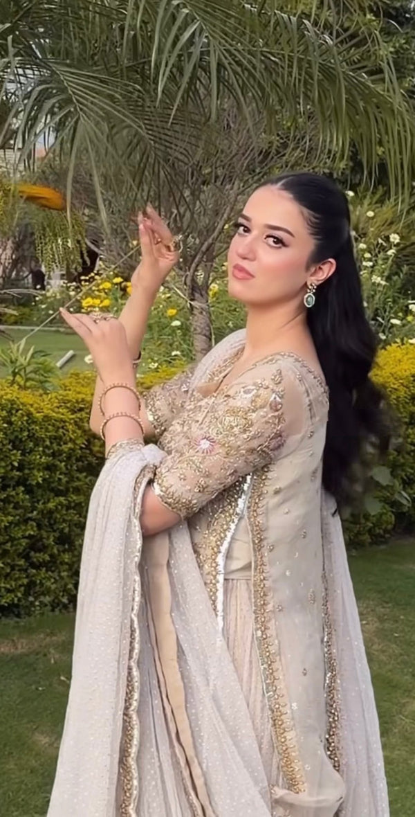 Haris Shakeel - Aleena Khan (Champagne Onion Pink Colour Customised) - Eemie's Studio