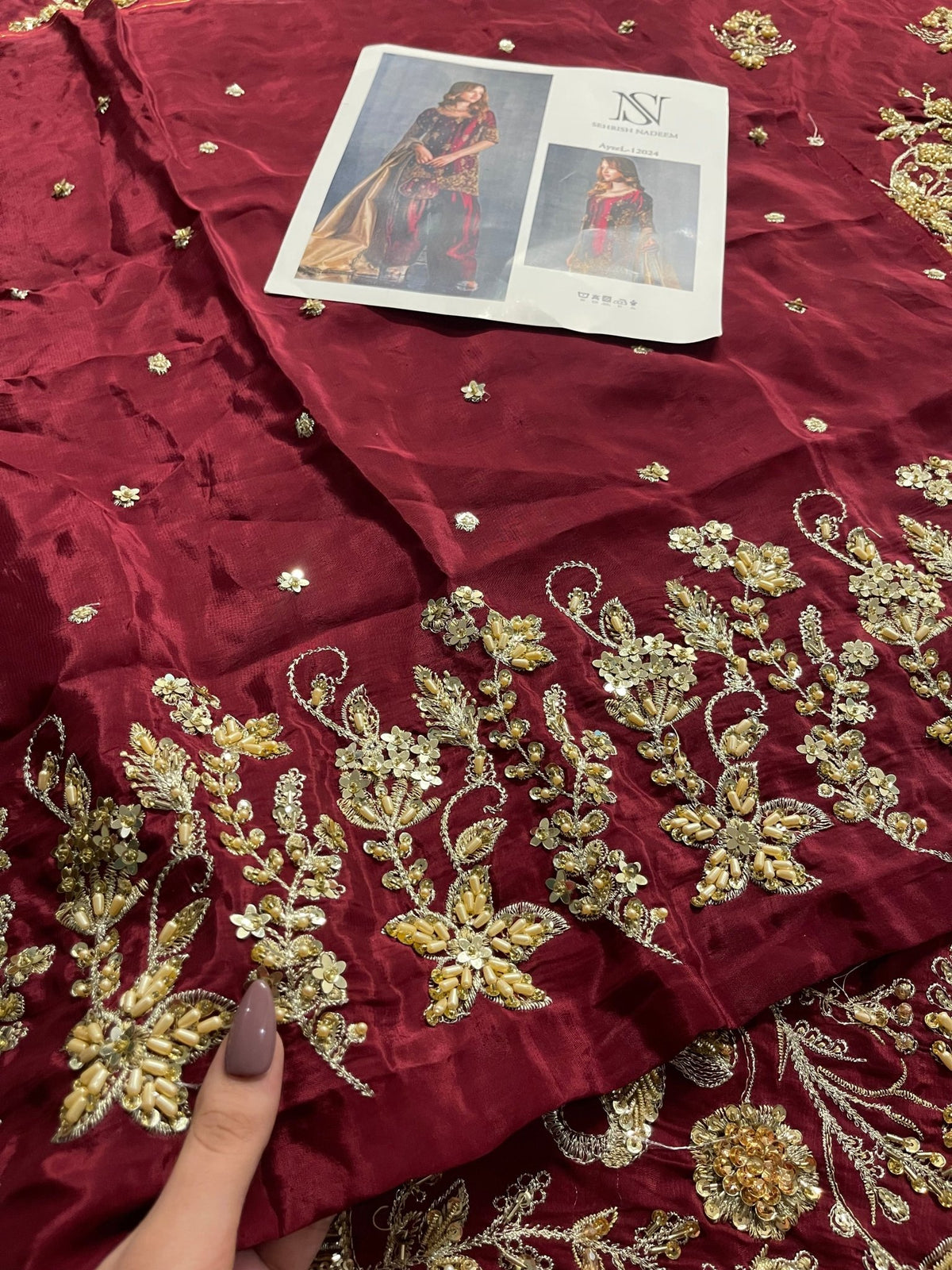 House Of Sehrish Nadeem - Maroon ensemble - Eemie's Studio