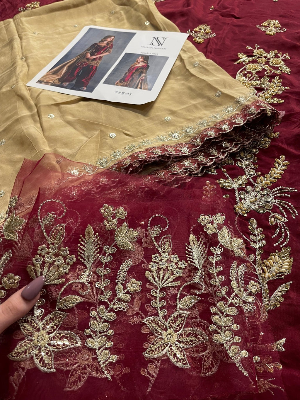 House Of Sehrish Nadeem - Maroon ensemble - Eemie's Studio