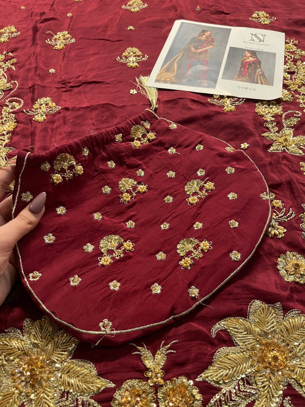 House Of Sehrish Nadeem - Maroon ensemble - Eemie's Studio