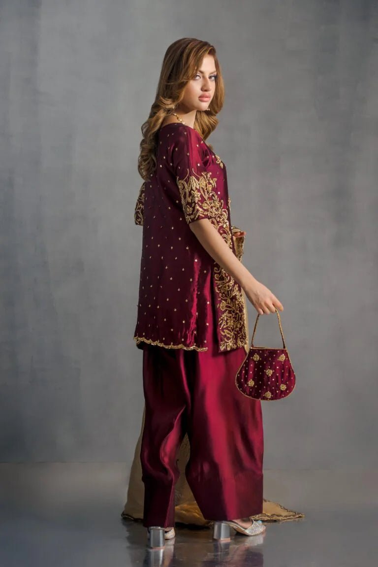 House Of Sehrish Nadeem - Maroon ensemble - Eemie's Studio