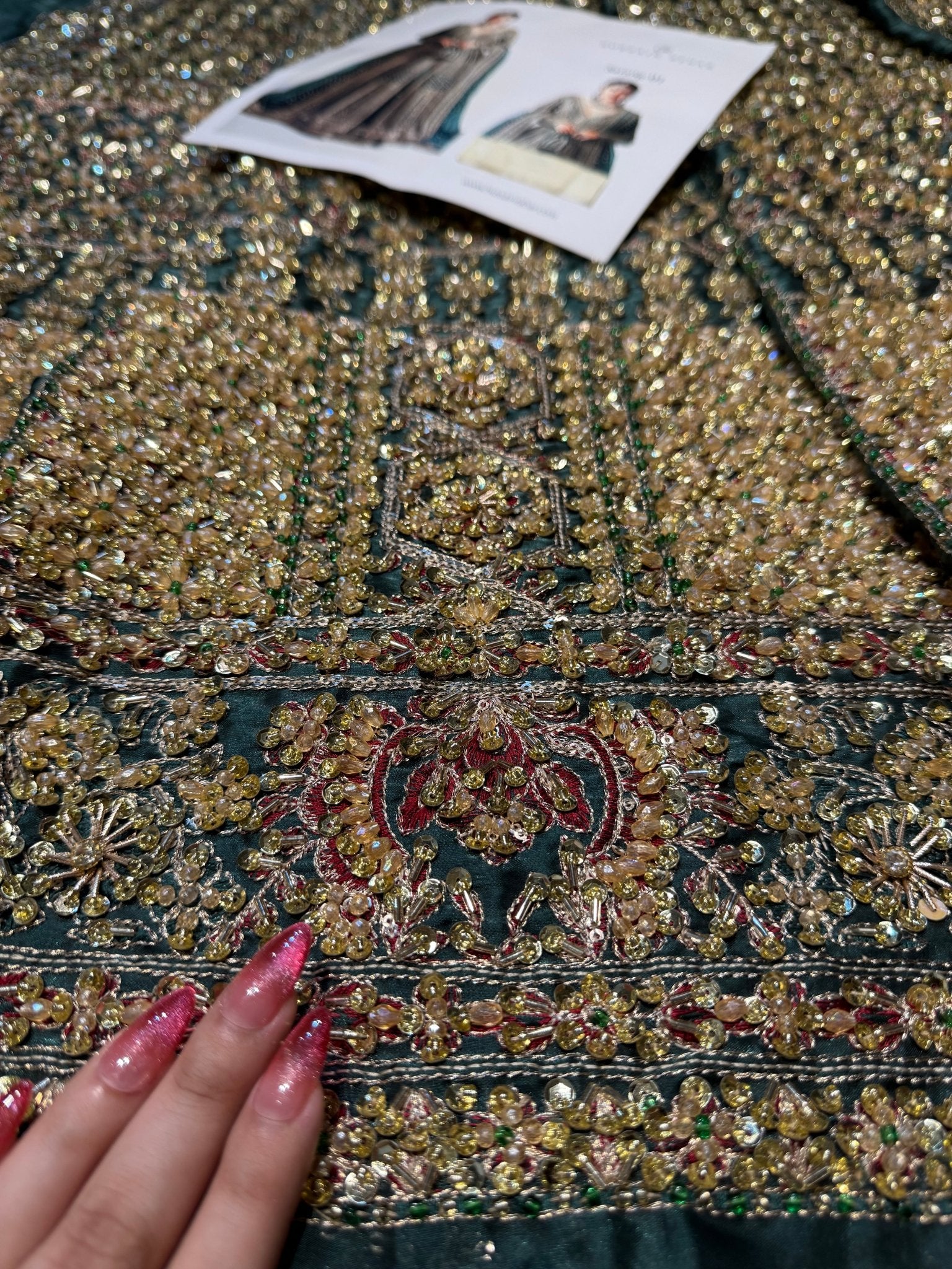 Hussain Rehar - Sarang (Emerald Green Colour Customised) - Eemie's Studio