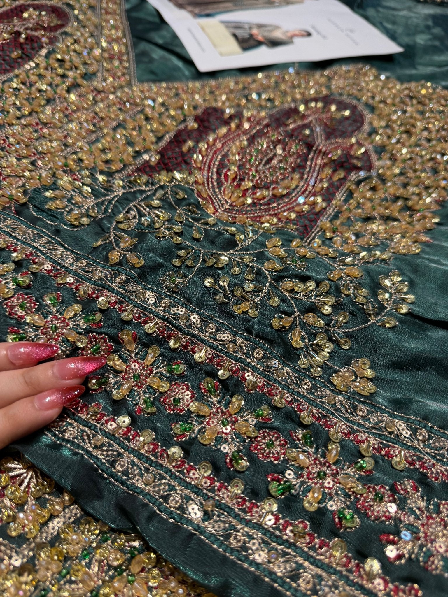 Hussain Rehar - Sarang (Emerald Green Colour Customised) - Eemie's Studio