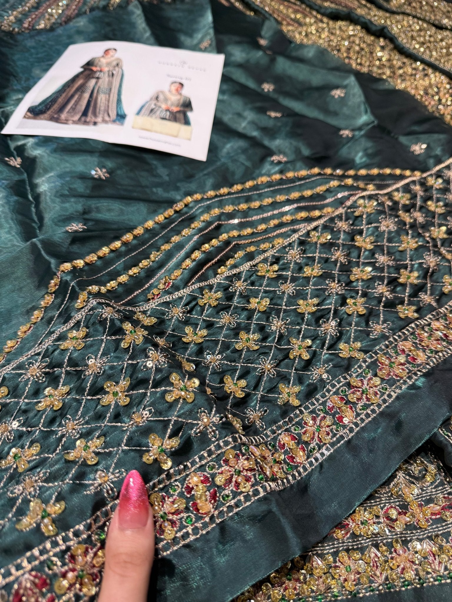 Hussain Rehar - Sarang (Emerald Green Colour Customised) - Eemie's Studio