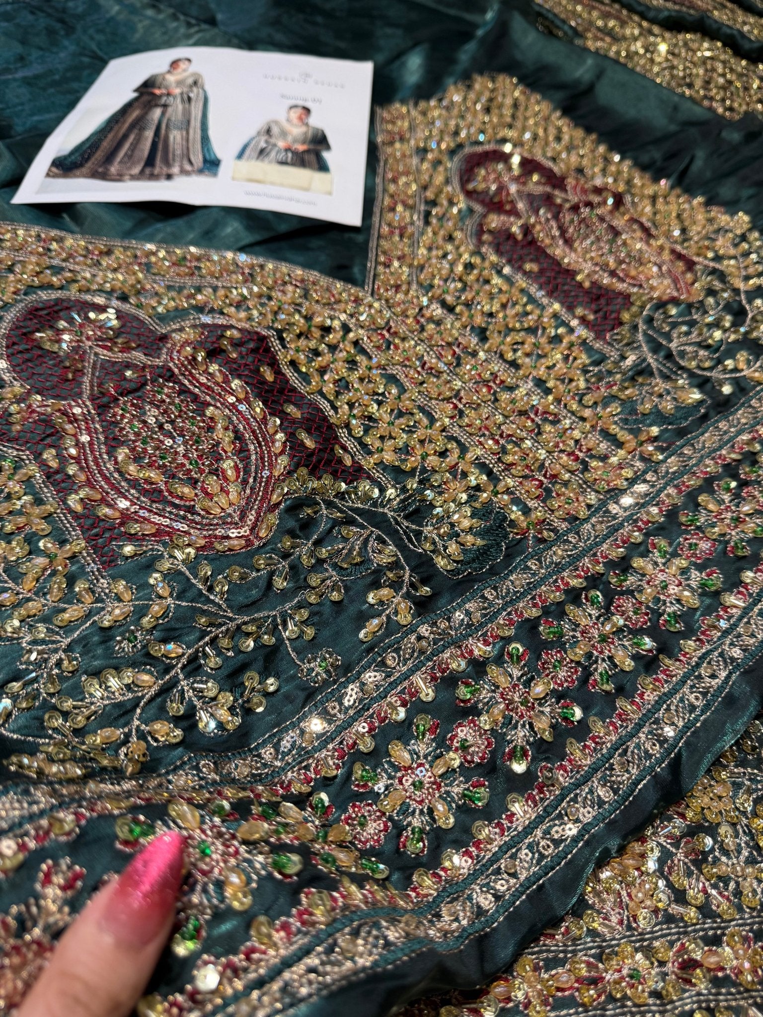 Hussain Rehar - Sarang (Emerald Green Colour Customised) - Eemie's Studio