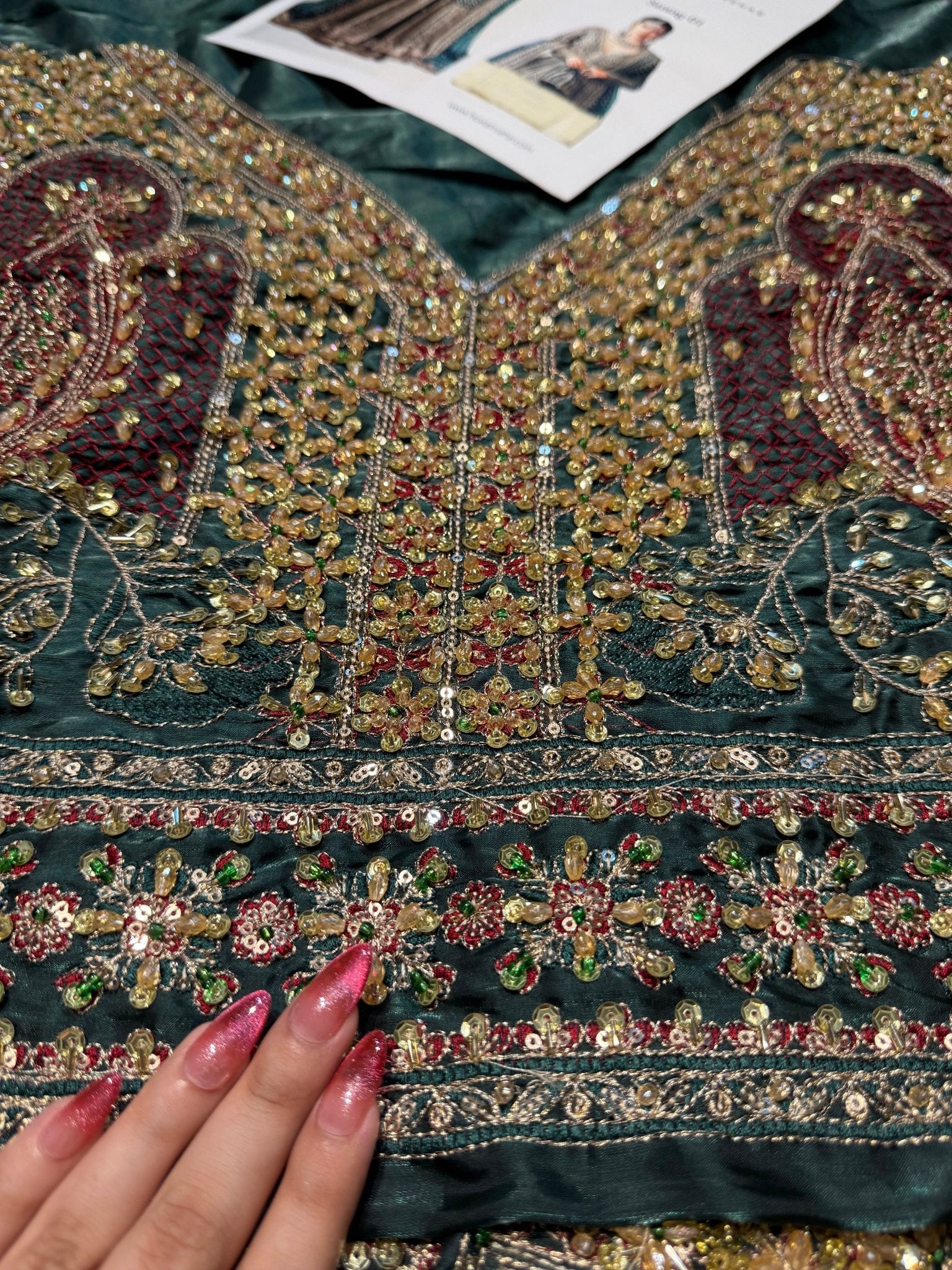 Hussain Rehar - Sarang (Emerald Green Colour Customised) - Eemie's Studio