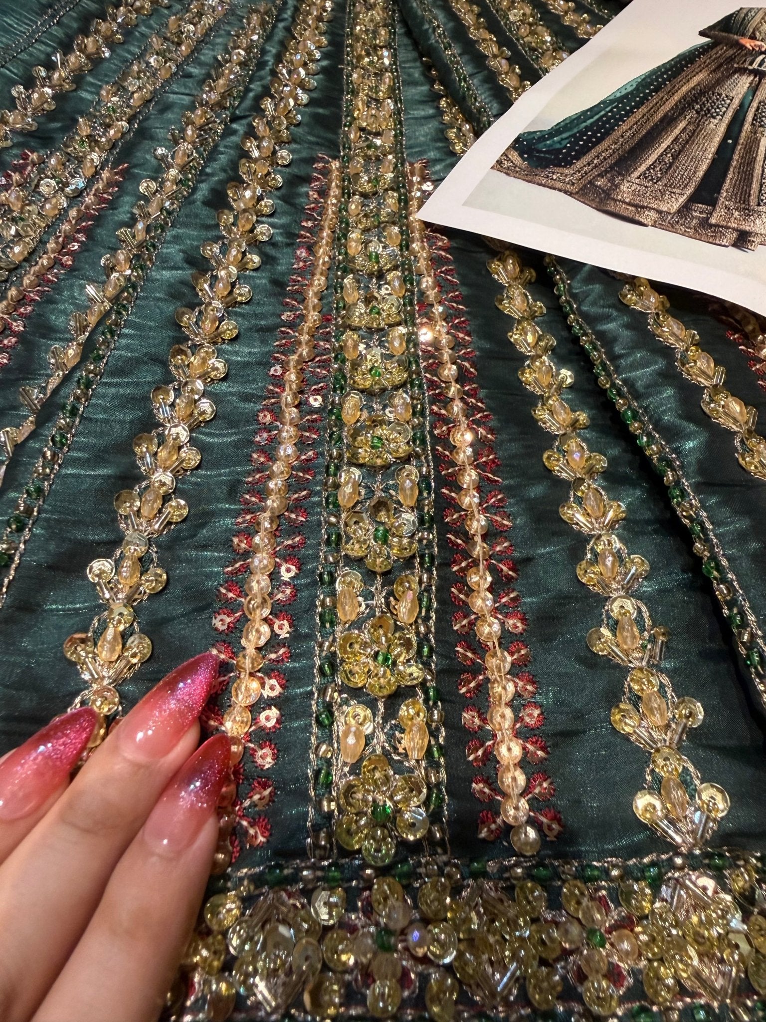 Hussain Rehar - Sarang (Emerald Green Colour Customised) - Eemie's Studio