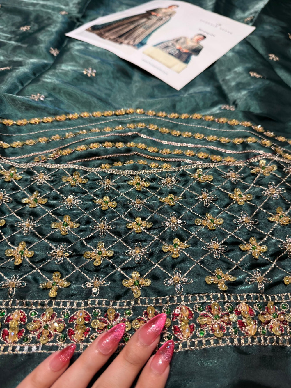 Hussain Rehar - Sarang (Emerald Green Colour Customised) - Eemie's Studio