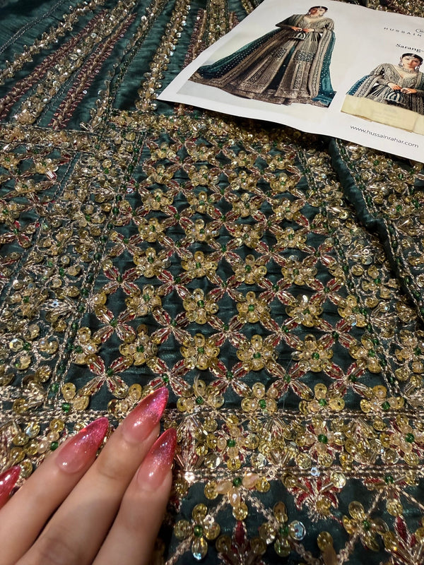 Hussain Rehar - Sarang (Emerald Green Colour Customised) - Eemie's Studio