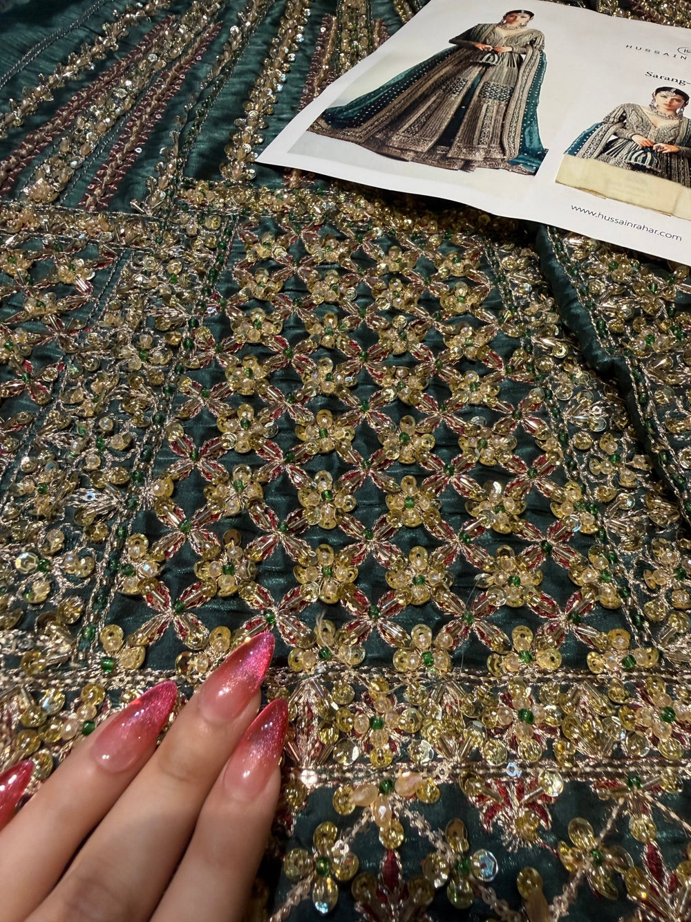 Hussain Rehar - Sarang (Emerald Green Colour Customised) - Eemie's Studio