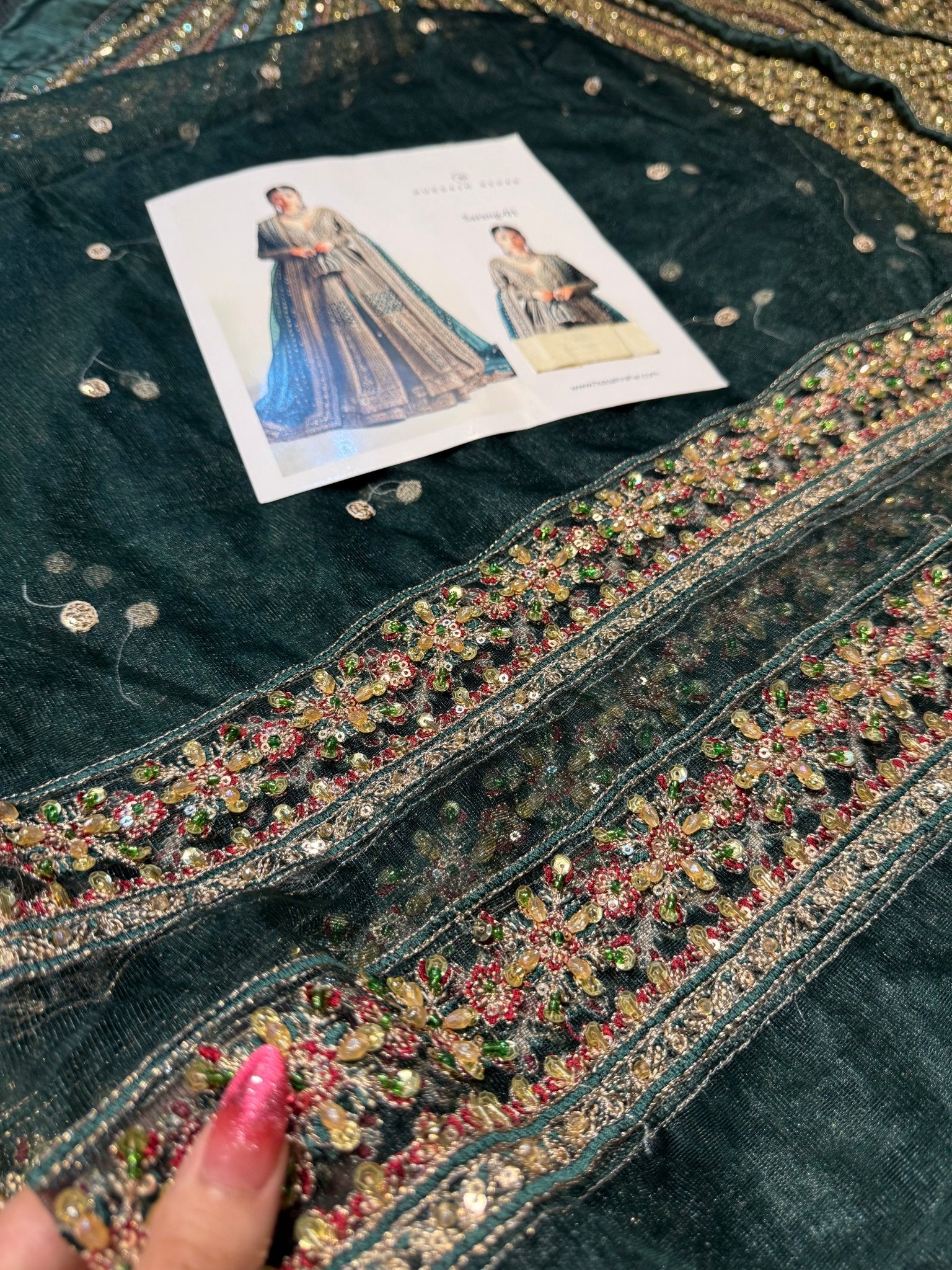 Hussain Rehar - Sarang (Emerald Green Colour Customised) - Eemie's Studio