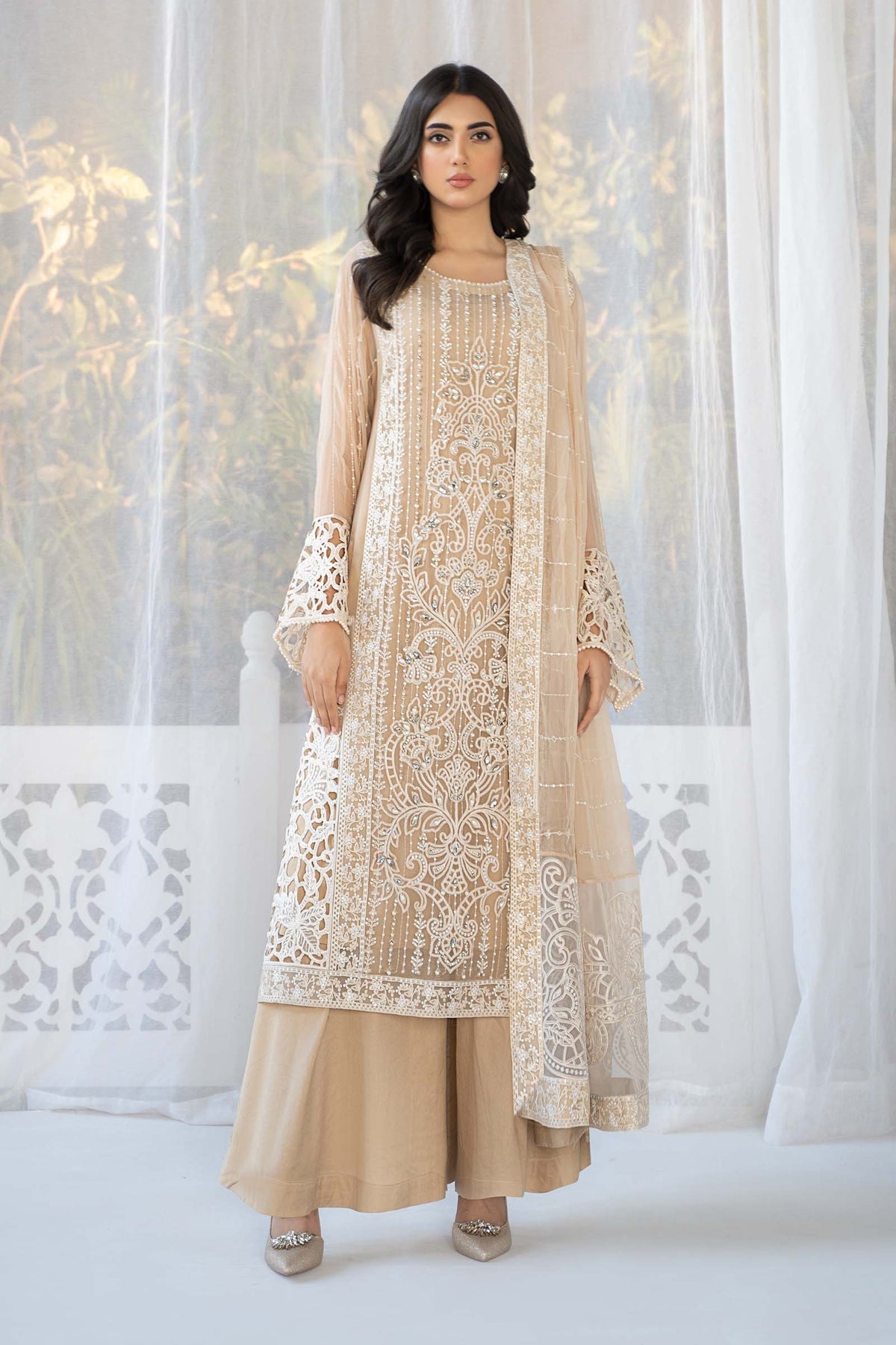 Maria B | 3 Piece Embroidered Chiffon Suit | SF-EF24-67 - Eemie's Studio