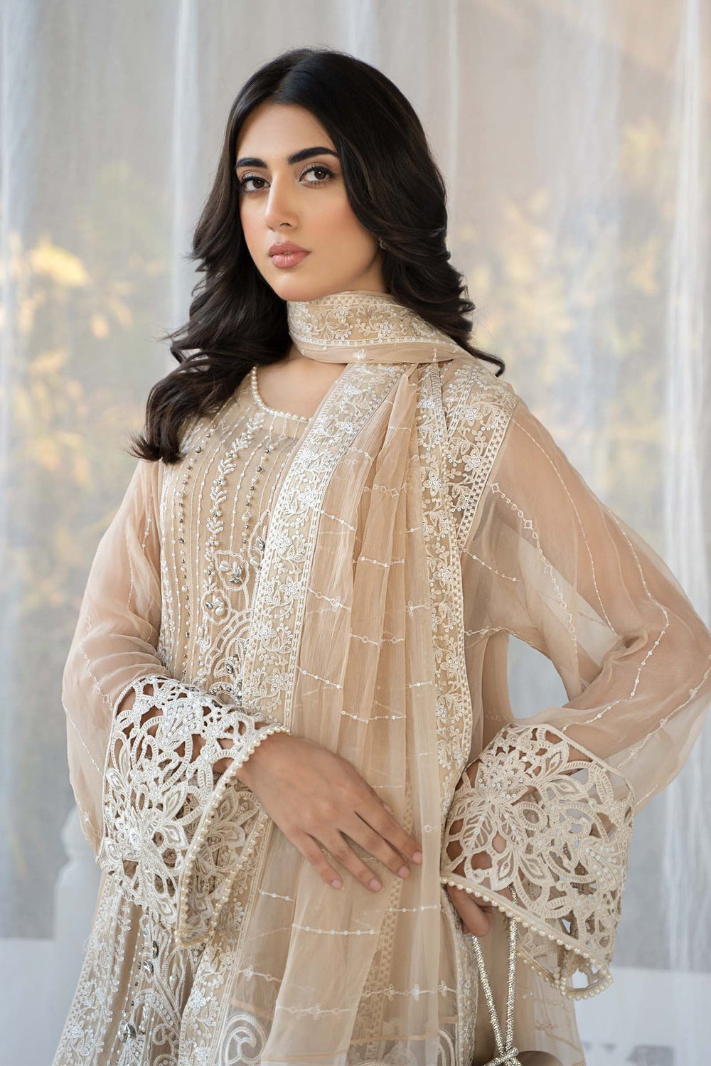Maria B | 3 Piece Embroidered Chiffon Suit | SF-EF24-67 - Eemie's Studio