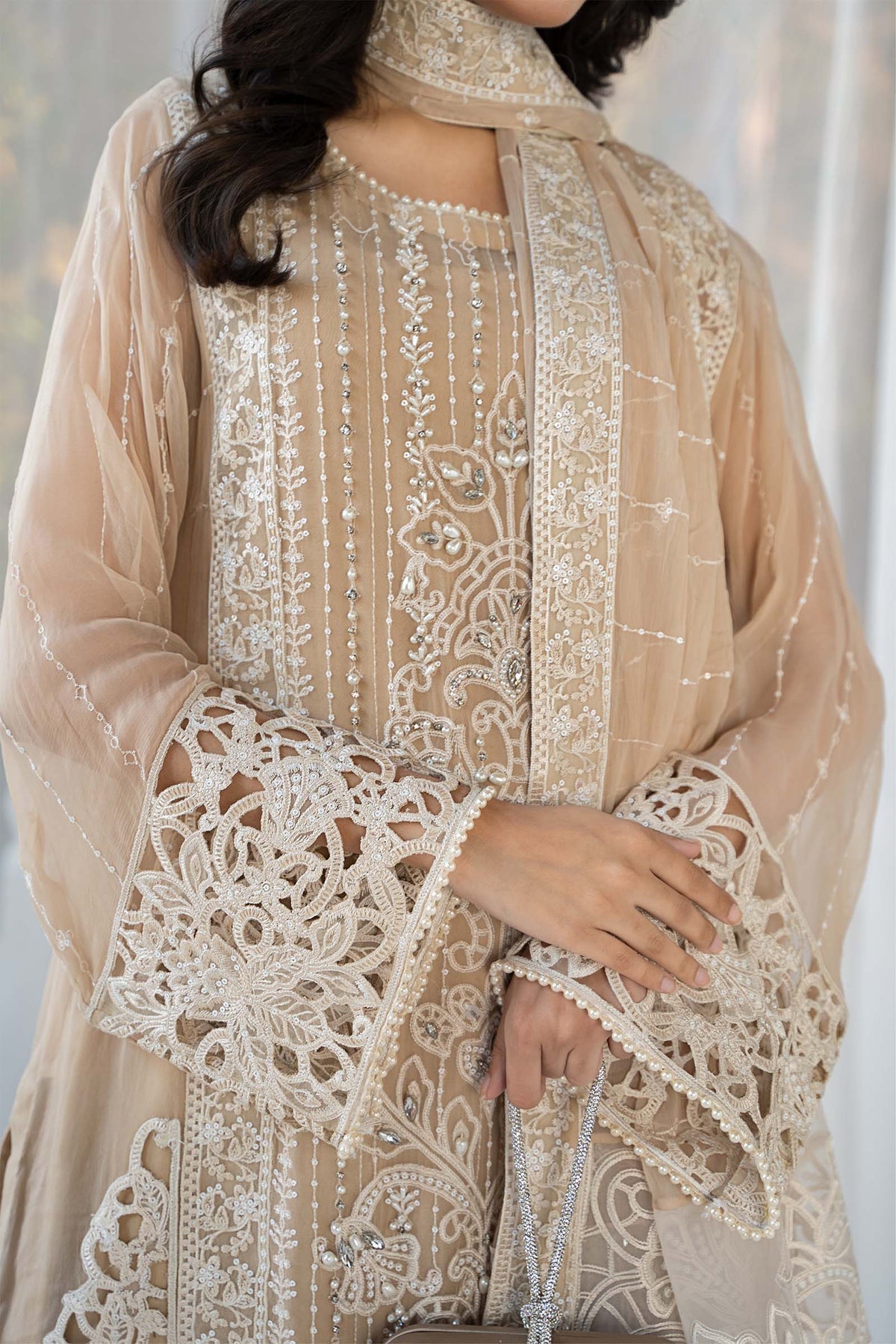Maria B | 3 Piece Embroidered Chiffon Suit | SF-EF24-67 - Eemie's Studio
